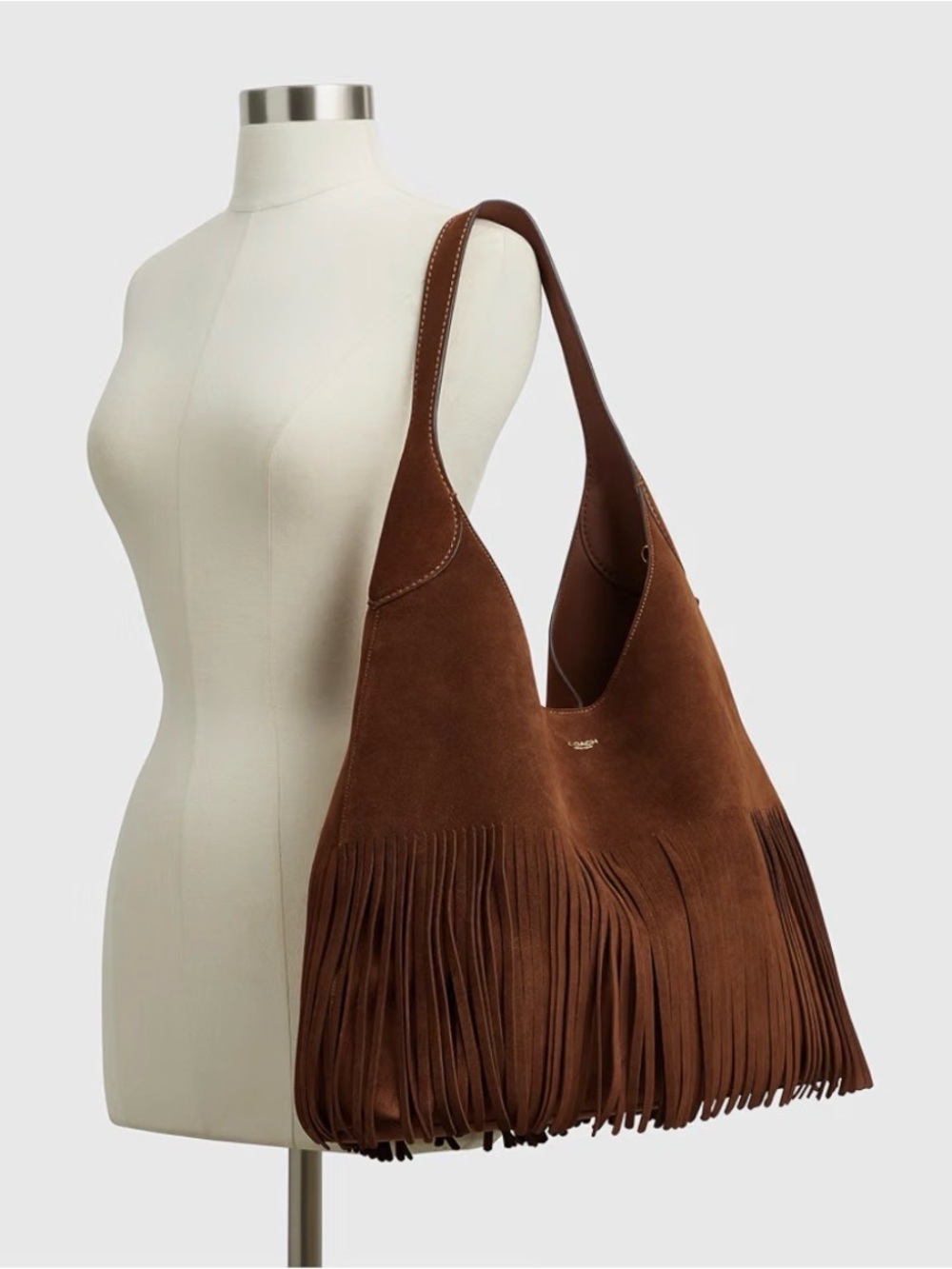 COACH Brooklyn 39 Warm Brown Suede Fringe Shoulder Hobo- NWOT - Picture 12 of 14